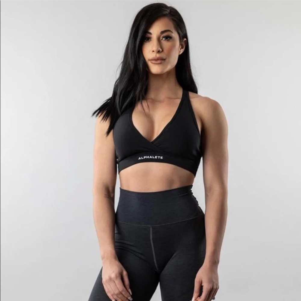 ❌SOLD❌ ALPHALETE SURFACE WRAP BRA BLACK